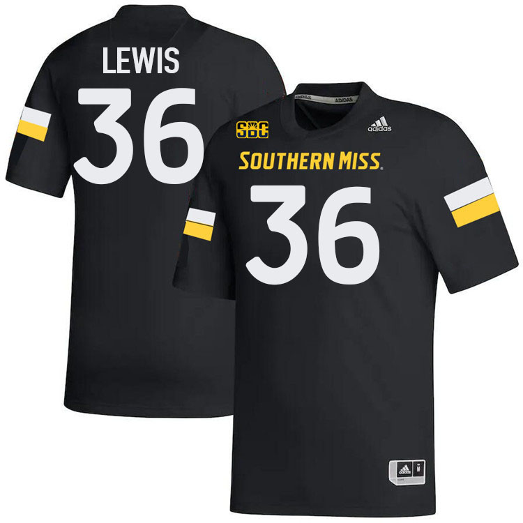 Southern Miss Golden Eagles #36 Brodarius Lewis Jersey Football Uniforms-Black